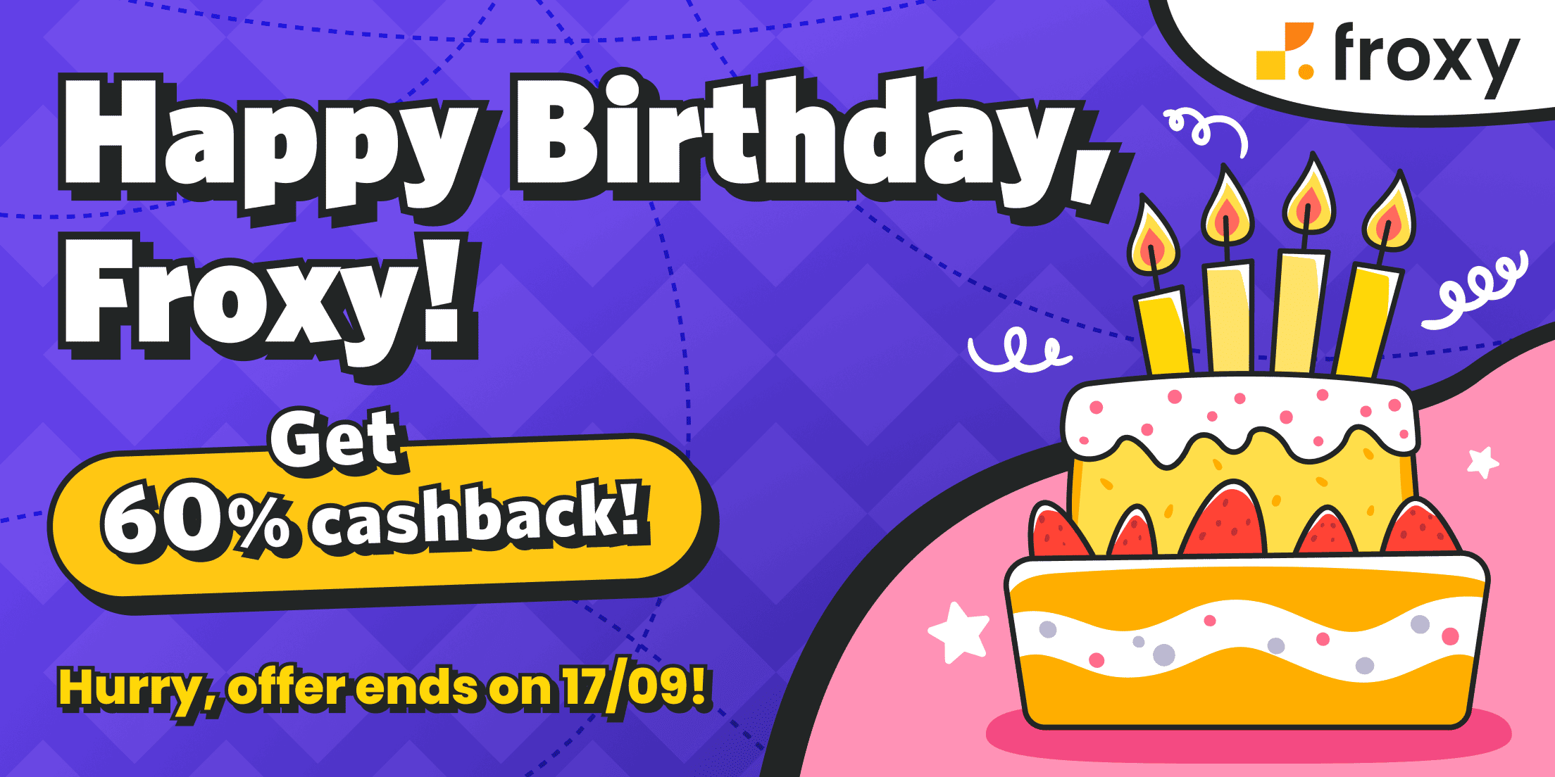 🎂 Happy Birthday to Froxy — and 60% Cashback to You